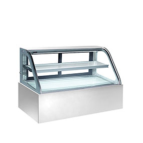 Curved Glass Display Fridge Big for Dessert Cake Bakery Bread